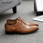 brogue shoes handmade leather lady brogue shoes office Oxford style flat heel shoes for women