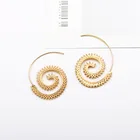 New Alloy Punk Round Small Rivet Gear Spike Loop Earrings Fashion Gold Color Big Round Hoop Earrings For Women