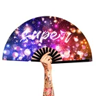 13inch multicolor design big bamboo fan hotsale clack hand fan