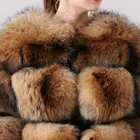 Fur Coat Women Furfur QIUCHEN- QC1884 HOT SALE Cropped Multicolor Real Raccoon Fur Coat Women