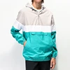 Custom colorblock half zip anorak pullover hoodie windbreaker jacket for men