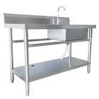 Stainless steel restaurant sink table
