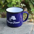 high quanlity 0.4 mm carbon steel enamel mug blue color