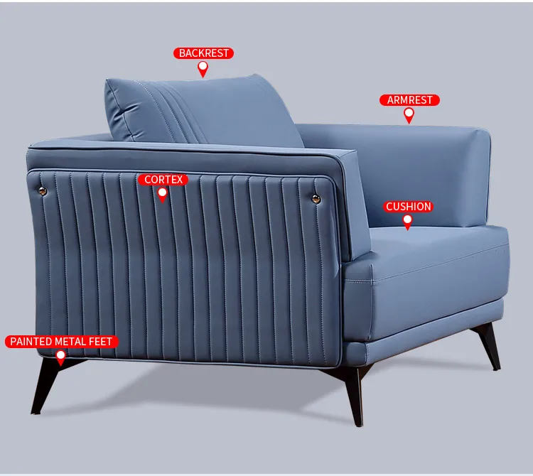 Pengpai Sitting Room Furniture Simple Seat Sets 3 Seater Sofa