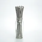 Factory direct hot-salling recycle kraft paper straw, FDA FSC biodegradable paper straws, Black Grid custom paper straw
