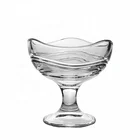 Hot Selling Fashion Pedestal Clear Ice Cream Glass Cup
