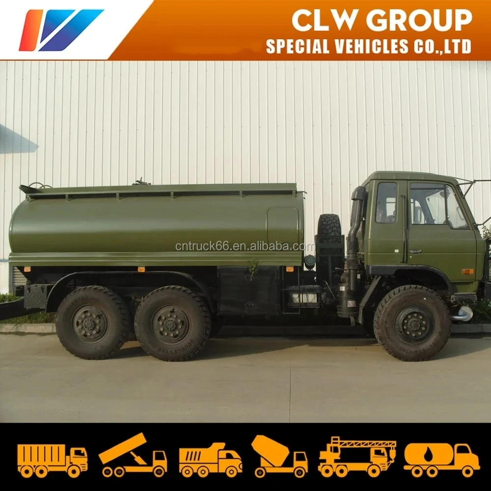dongfeng military 6x6 off road 15m3 oil fuel tanker truck for
