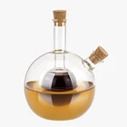 Glass Vinegar 2-Outlet Glass Oil Vinegar 2 In 1 Bottle Glass Oil And Vinegar Cruet