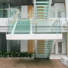 American Building Standard Glass Tread Mild Steel Stairs