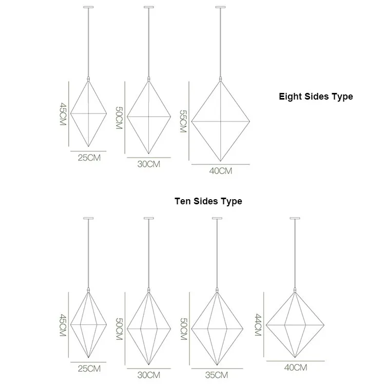 Fashion web etched  Polyhedron stainless steel pendant light led Etching Light Simple Chandelier