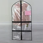 Storage Garment Bag with Pockets Eco-Friendly Transparent Garment Bag with Pocket PVC Garment Bag