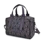 High quality girls crossbody bag shoulder custom made pu leather geometric luminous women handbags