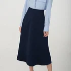 A-LINE Navy Blue Women Casual Long Skirt for Women