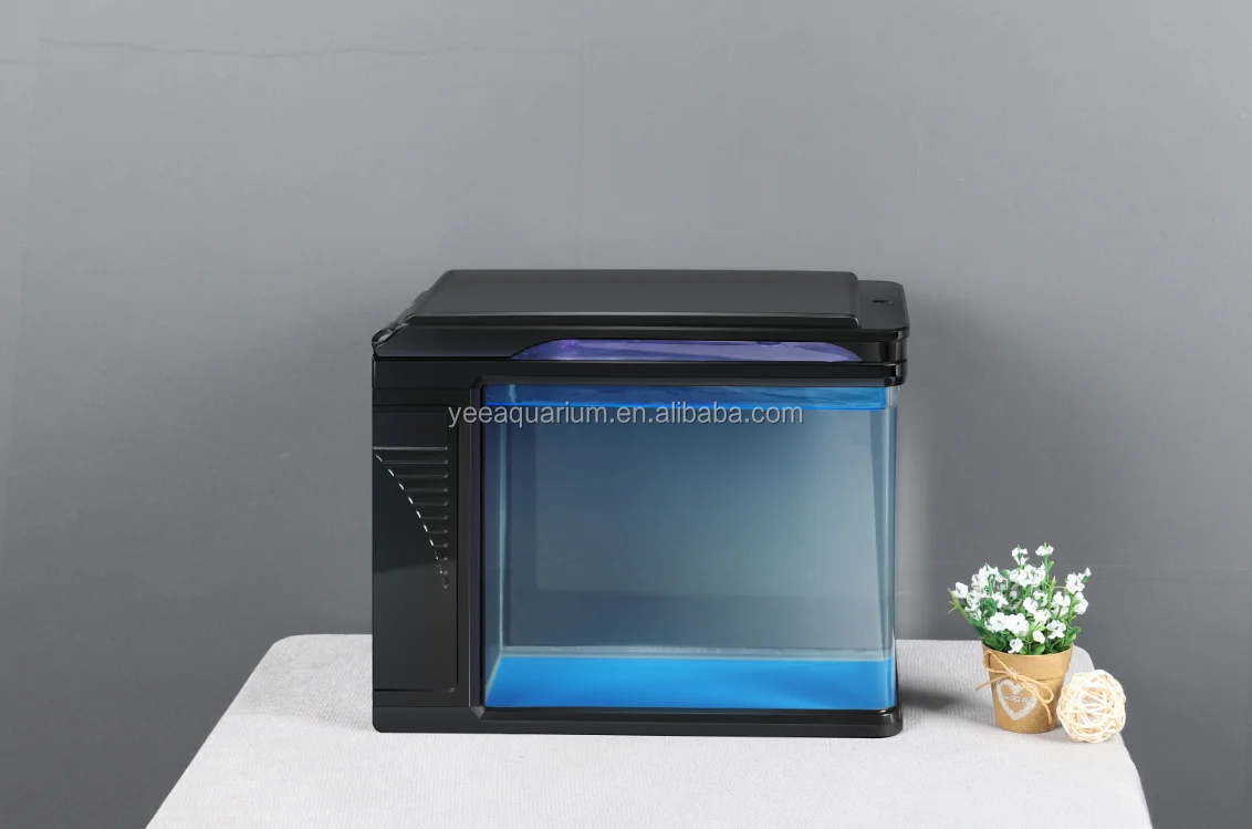 YEE hot sell aquarium square  fish tank ecological desktop glass fish tank with Ecological side filtration system