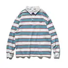 Autumn Fancy Multi Color Long Sleeve Turn Down Collar Striped Teen Boys T Shirt
