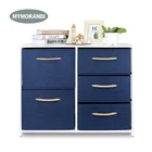 5 Drawer Steel frame Chest of Drawer cabinet home organizer with wooden handle fabric drawers box