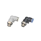 PL 45 degree elbow maleThread Two way Plastic nickel coated brass Pneumatic Pipe Tube Fitting