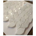 Marble leaf mosaic tile,Marble leaf shape mosaic tile backsplash,Leaf Marble mosaic