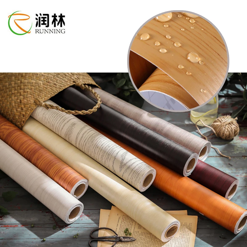 Flat printed wood grain decorative PVC foil for SPC flooring