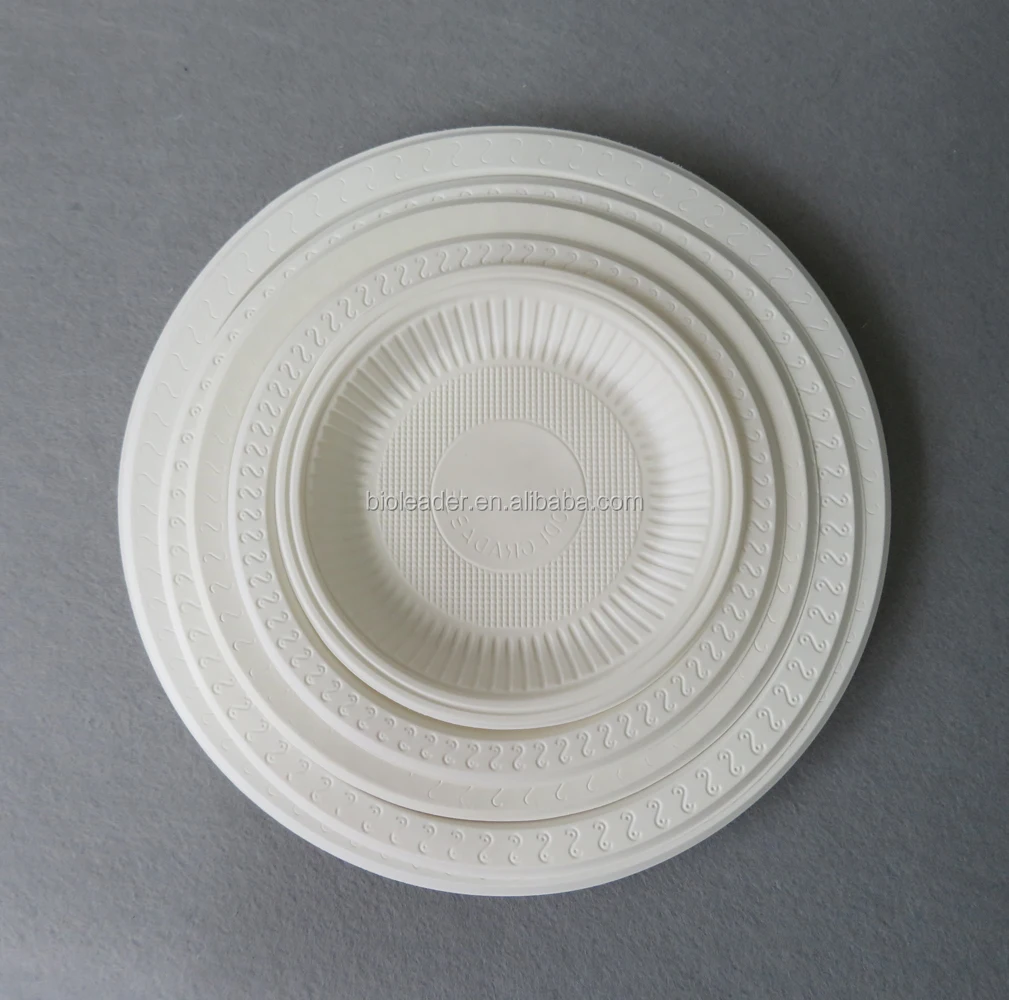 Biodegradable Disposable Cornstarch Round Takeaway Plate
