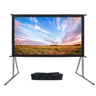 Rear / Front 100" Inch 120" Inch Fast Fold Outdoor Portable Projector Screen Fabric Portable Foldable Projection Screen