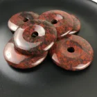 Friend Wholesale Natural Poppy Jasper Donut Pendant Friend Gift GEM PENDANT NECKLACE JEWELRY