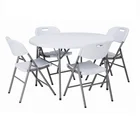 cheap price plastic folding round banquet table and chair 4ft