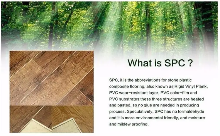 100% environmentally Hot Sale Waterproof Fireproof SPC click flooring