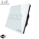 Smartdust 3Gang Soft Touch Tuya Smart Google Home Light 2 Way Wifi Smart Switch