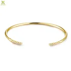 Custom handmade cubic zirconia bangle Gold cuff bracelet woman Jewellery