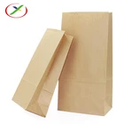 Custom Brown Kraft Paper Cheap Food Pack Bakery Bread Packaging Bulk Packaging Bag For Hamburger