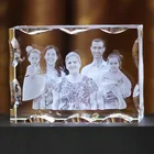 Gift 3D Laser Engraved Crystal Cube Photo Cube Wedding Souvenir Gift