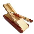 2019 Customized logo bamboo wood ball pen with nice wooden gift box for Business Office Writing