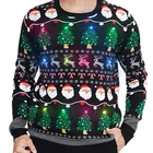 Custom led christmas pullover sweater daddy adult christmas sweater with led lights led christmas jumper with led lights