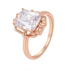 16109 xuping 3 gram gold big diamond ring rose gold women alloy jewelry