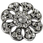 Retro British-style doubl button jean with Alloy in Silver Plating Base