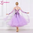 B-16153 Custom ladies elegant light purple ballroom party dress for competition