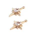 gold micro insert copper zircon charm pendant for DIY jewelry making