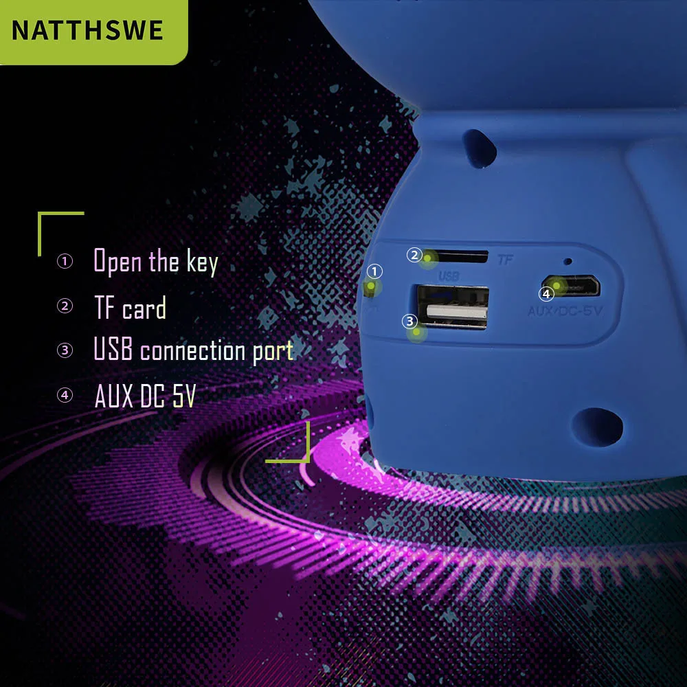 Portable Wireless Bluetooth Speaker Led Wireless Speaker Player USB Radio Fm Mp3 - ANKUX.COM