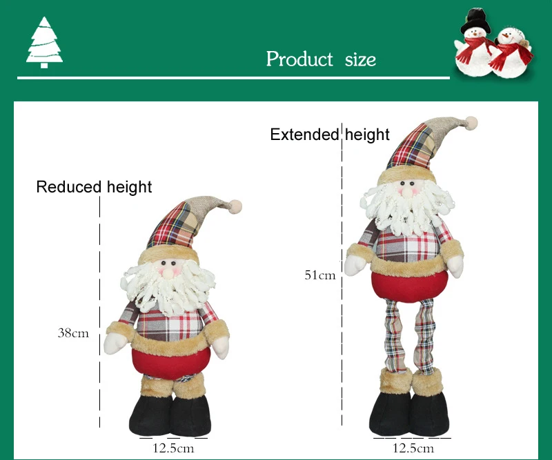 santa claus snowman elk toys xmas figurines christmas gift for