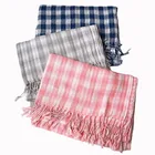 100% cotton plaid scarf double sided shawls for women winter