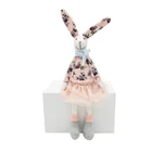 Newest holiday home decor room decoration floral fabric item lovely rabbit pink bunny easter crafts for girls