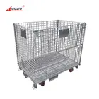 China Logistic Roll Welded Accessories Stackable Wire Foldable Storage Steel Stacking Metal Wire Container