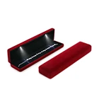 Velvet LED Jewelry Box Necklace Earring Ring Gift Box Jewellery Set Display Storage Case