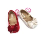 OEM \ ODM High Quantity Fashionable Bowknot Princes Velvet Mary Jane dress Children's Baby Girls Kids Shoes Princess Flat