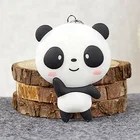 Wholesale Metal Rings Custom 3D Cute Panda Cartoon Logo Soft PVC Keychains for Promotion Gifts