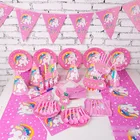 Nicro New Product 90 Pcs Serve 6 Kid Unicorn Theme Birthday Party Decoration Favors Supplies Set