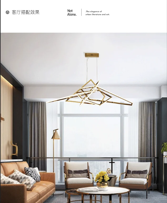Geometric led chandelier pendant lamp Dining room Hotel Artdecolite