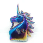 Natural Polished Technique Crystal Agate Geode Carved Angel Aura Crystal Unicorn Geode