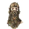 3D Camouflage Leaves Face Mask Hunting Airsoft Cap Army Full Protection Helmet